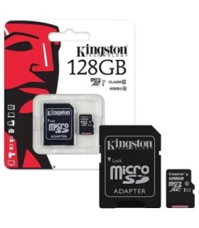 MEMORIA MICROSDHC 128GB C.10+ADP KINGSTON 100MB/SEG