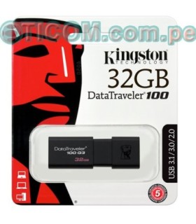 MEMORIA USB 32GB KINGS.DT100G3 3.0 NEGRO