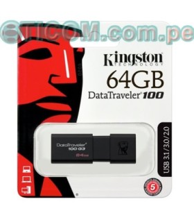 MEMORIA USB 64GB KINGS.DT100G3 3.0 NEGRO