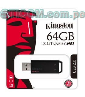 MEMORIA USB 64GB KINGS.DT20 2.0 NEGRA