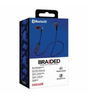 AUDIF BLUETOOTH MAXELL 348351 BT700 BT BRAIDED EARPHONE RED