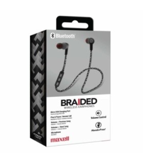 AUDIF BLUETOOTH MAXELL 348352 BT700 BT BRAIDED EARPHONE BLK